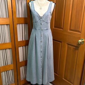 SHEIN Sweetheart Neck wide Strap Denim Maxi Dress